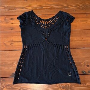 Fox - Women's Cut Out T-Shirt - Black - Size M